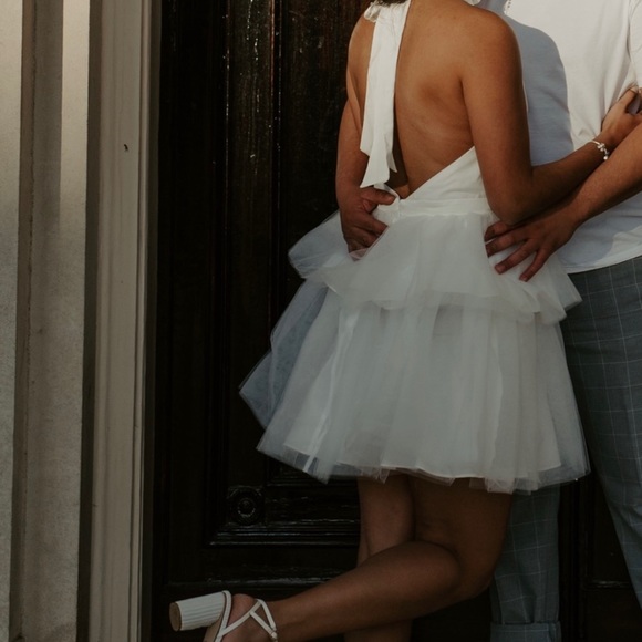 Hutch Tulle Halter Mini Dress Backless White size 6 or Small New - Picture 8 of 8